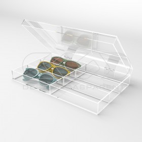 Transparent acrylic case box for glasses and jewellery 33x20 cm.