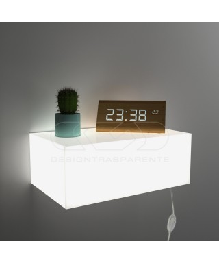 Luminous floating bedside table cm 30 white Led natural light diffuser.