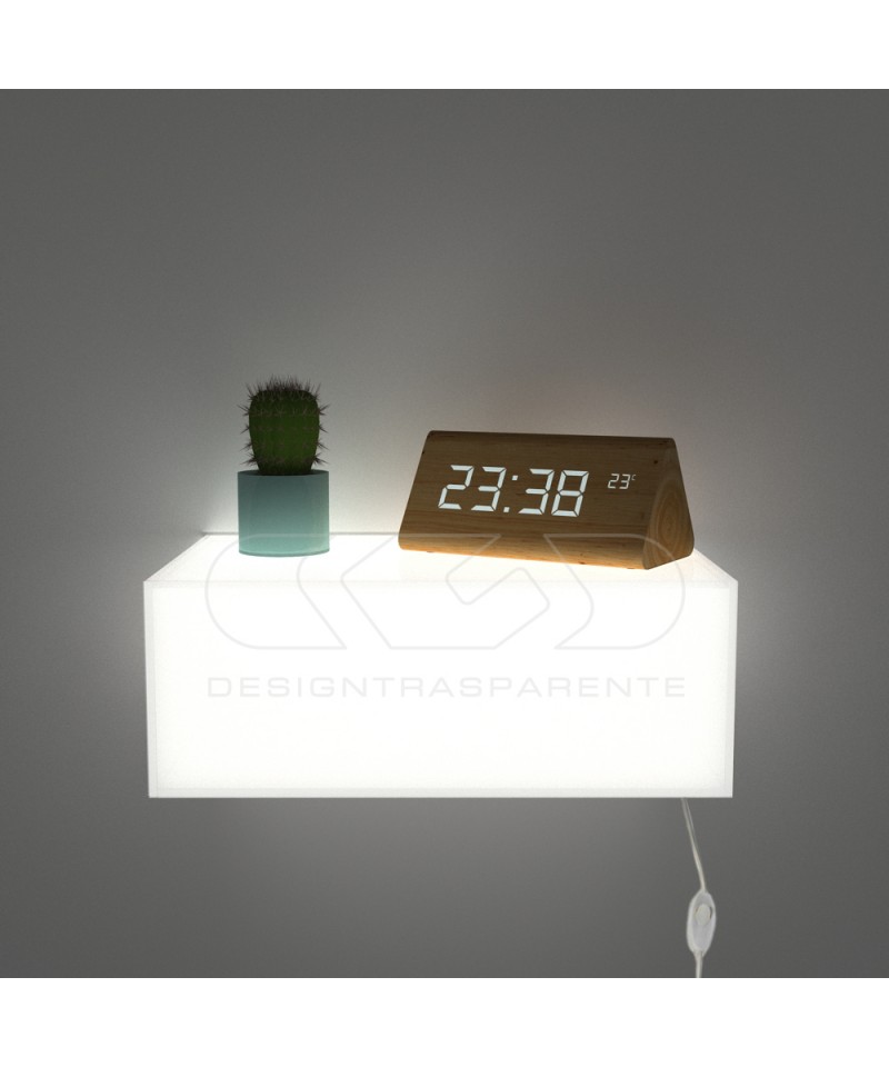 Luminous floating bedside table cm 30 white Led natural light diffuser
