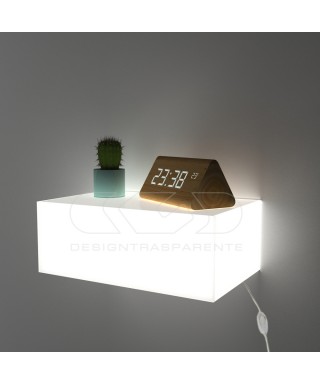 Luminous floating bedside table cm 30 white Led natural light diffuser.