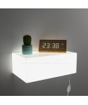 Comodino luminoso cm 40 sospeso bianco diffusore luce Led naturale.