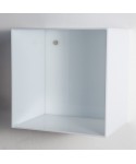 Mensola Cubo cm 25 in plexiglass colorato bianco espositore da parete.