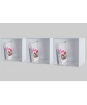 Mensola Cubo cm 25 in plexiglass colorato bianco espositore da parete.