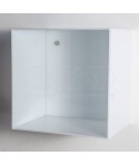 Cube shelf cm 25 acrylic Opal White plexiglass wall display unit.