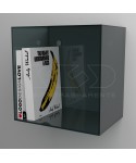 Mensola Cubo cm 25 in plexiglass fumé grigio espositore da parete.