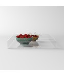 Transparent acrylic square tray fruit holder or centrepiece.