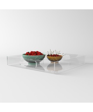 Vassoio quadrato in plexiglass trasparente centrotavola portafrutta
