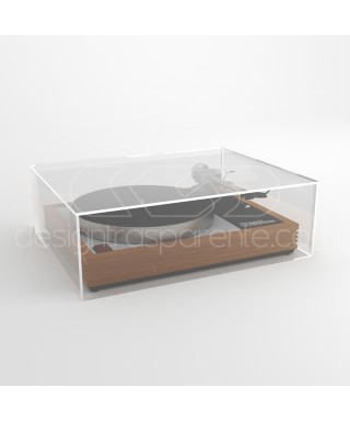 Coperchio per giradischi L50 P45 H25 in plexiglass trasparente o fumé