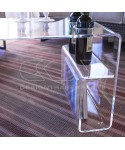 Tavolino Casper 70x45h45 da salotto in plexiglass trasparente.