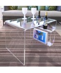 CASPER Acrylic coffee table cm 70x45H45 lucyte clear side table.
