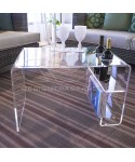 CASPER Acrylic coffee table cm 70x45H45 lucyte clear side table.