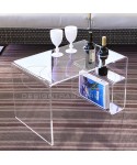 Mesa auxiliar 70x45H45 mesita baja de centro metacrilato transparente.