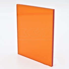 710 Transparent Orange Acrylic customised sheets and panels.