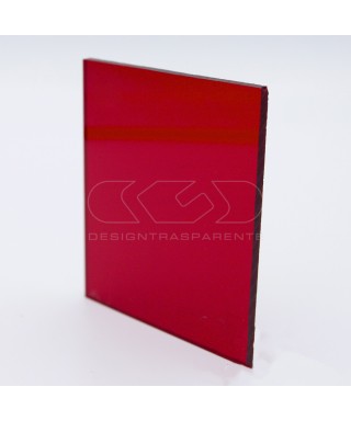 Lastra plexiglass rosso trasparente acridite 320 su misura.
