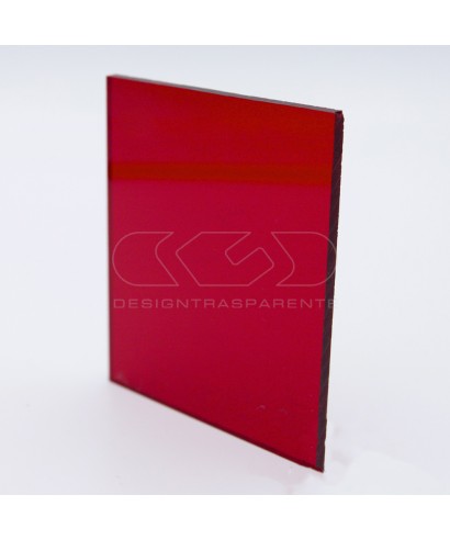 Lastra plexiglass Rosso trasparente 320 acridite su misura.