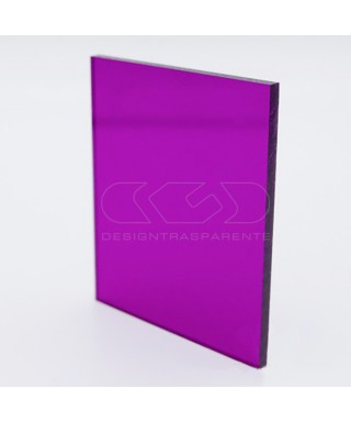 Lastra plexiglass viola trasparente acridite 420 su misura.