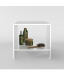 Taburete de ducha cm 30x30 en metacrilato transparente para baño.