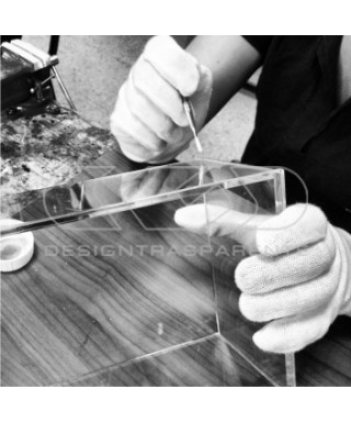 Kit teca cm 80x30 lastre in plexiglass su misura e colla fai da te.
