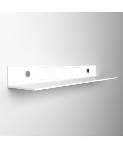 OFFERTA Mensola a L cm 10X10 in plexiglass bianco senza staffe.