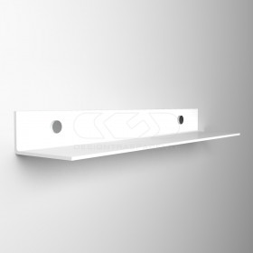 OFFERTA Mensola a L cm 85x15 in plexiglass bianco senza staffe.
