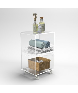 50x30 Transparent acrylic trolley cart for kitchen or bathroom.