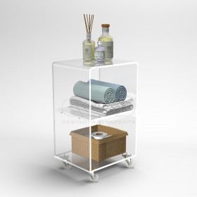 50x30 Transparent acrylic trolley cart for kitchen or bathroom.