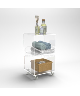 50x30 Transparent acrylic trolley cart for kitchen or bathroom