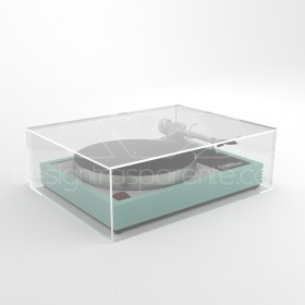 OFFERTA Coperchio per giradischi 40x40H15 in plexiglass trasparente.