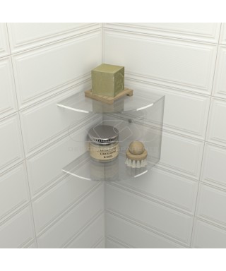 OFFERTA Mensola doccia cm 25x25H25 in plexiglass modello angolare.