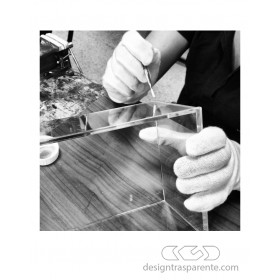 45x25H90 Kit lastre in plexiglass e colla per teca fai da te.