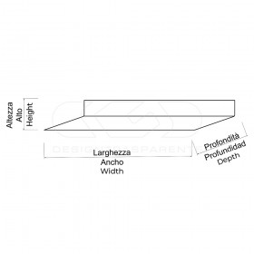 Mensola a L cm 55 in plexiglass trasparente o colorato senza staffe