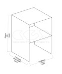 Mesa consola cm 60 en metacrilato transparente con estante.
