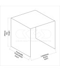 Soporte cm 100x20 elevador para pantallas de metacrilato transparente.