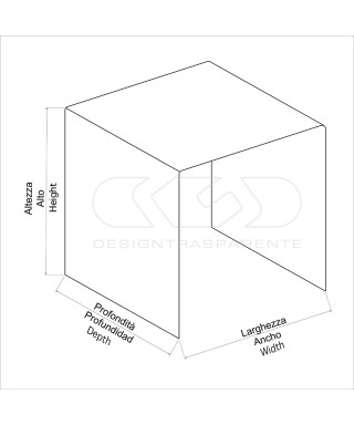 Mesa auxiliar cm 30x30 mesita baja de centro metacrilato transparente