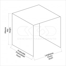 Mesa auxiliar cm 50x50 mesita baja de centro metacrilato transparente
