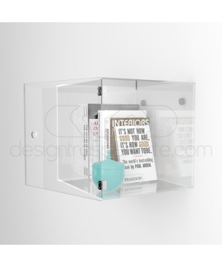 OFFERTA Cubo vetrina da parete L15 P15 H15 con sportello plexiglass.