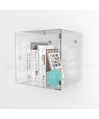 OFFERTA Cubo vetrina da parete L15 P15 H15 con sportello plexiglass.