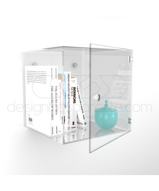 OFFERTA Cubo vetrina da parete L15 P15 H15 con sportello plexiglass.