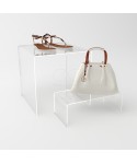 Acrylic 35 cm display stand products riser for showrooms and shops.
