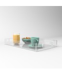 Transparent acrylic rectangular tray fruit holder or centrepiece.