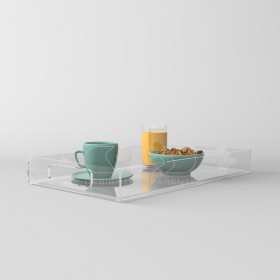 Vassoio rettangolare plexiglass trasparente centrotavola portafrutta.