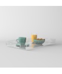 Transparent acrylic rectangular tray fruit holder or centrepiece.