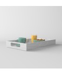 Bandeja rectangular metacrilato blanco centro de mesa frutero.