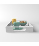 White acrylic rectangular tray fruit holder or centrepiece.