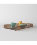 Brown acrylic rectangular tray fruit holder or centrepiece.