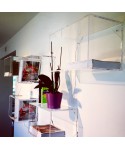 Mensola Cubo 60x38h25 in plexiglass trasparente espositore con cornice