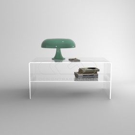 Acrylic side table W40 cm coffee table with transparent shelf.
