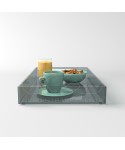 Grey acrylic rectangular tray fruit holder or centrepiece.