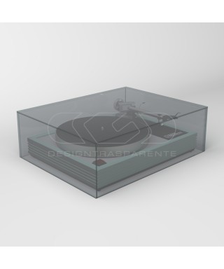 Turntable cover box W40 D35 H15 transparent or smoked acrylic.