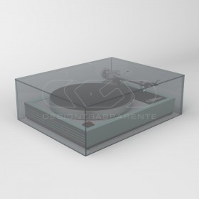 Turntable cover box W40 D50 H15 transparent or smoked acrylic.